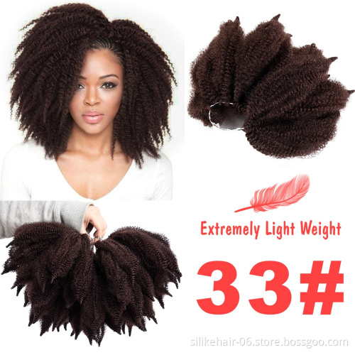 Marley Afro curl marley braid hair Top Quality Ombre Marley Braids Faux Locs Braiding Hair Synthetic Crochet Hair Extensions